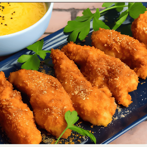 Flaming mango strips