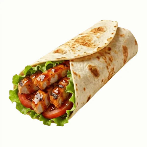 Juicy Peri Chicken Strips Wrapped In A Tortilla